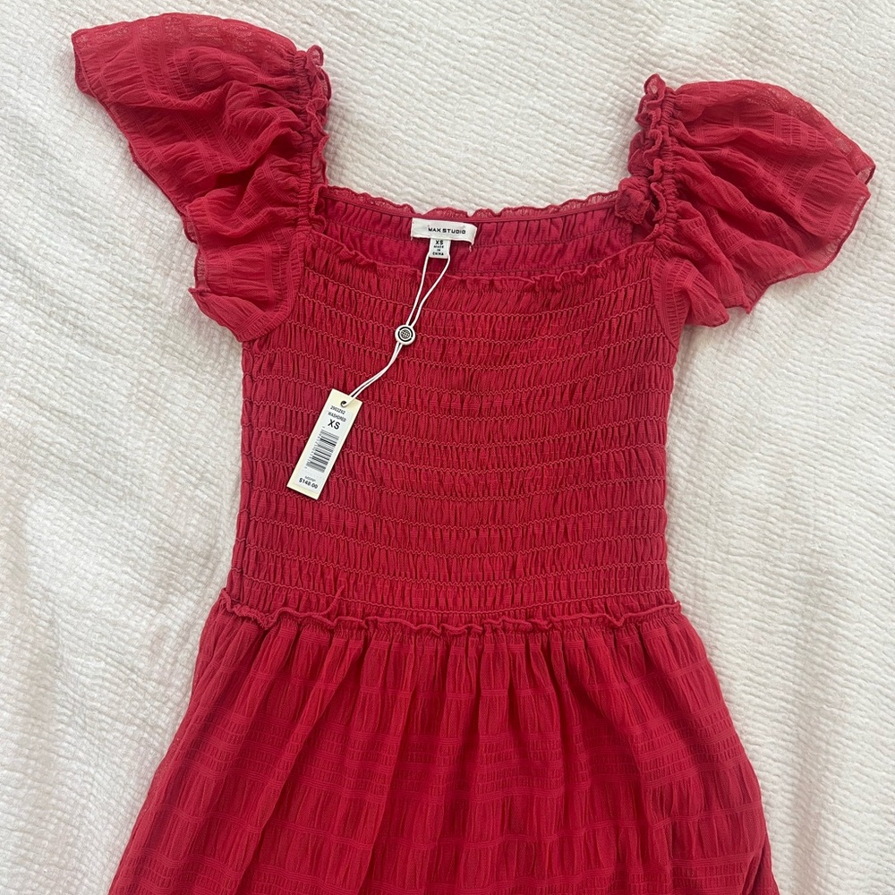 Max Studio Washed Red Maxi Dress